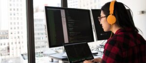 Picture of a progranner coding