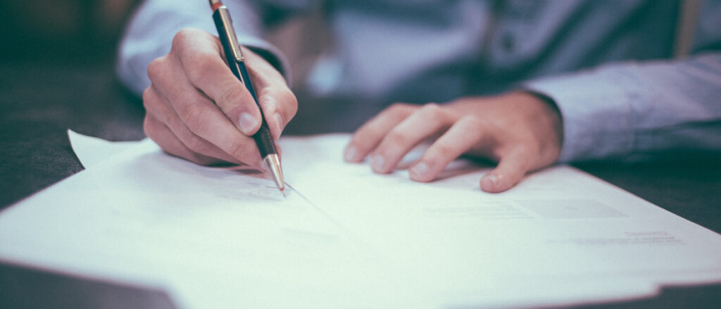 Picture of contract signing