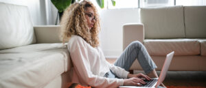 Picture of a lady working from home