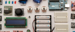 IOT Components lying out on a matt